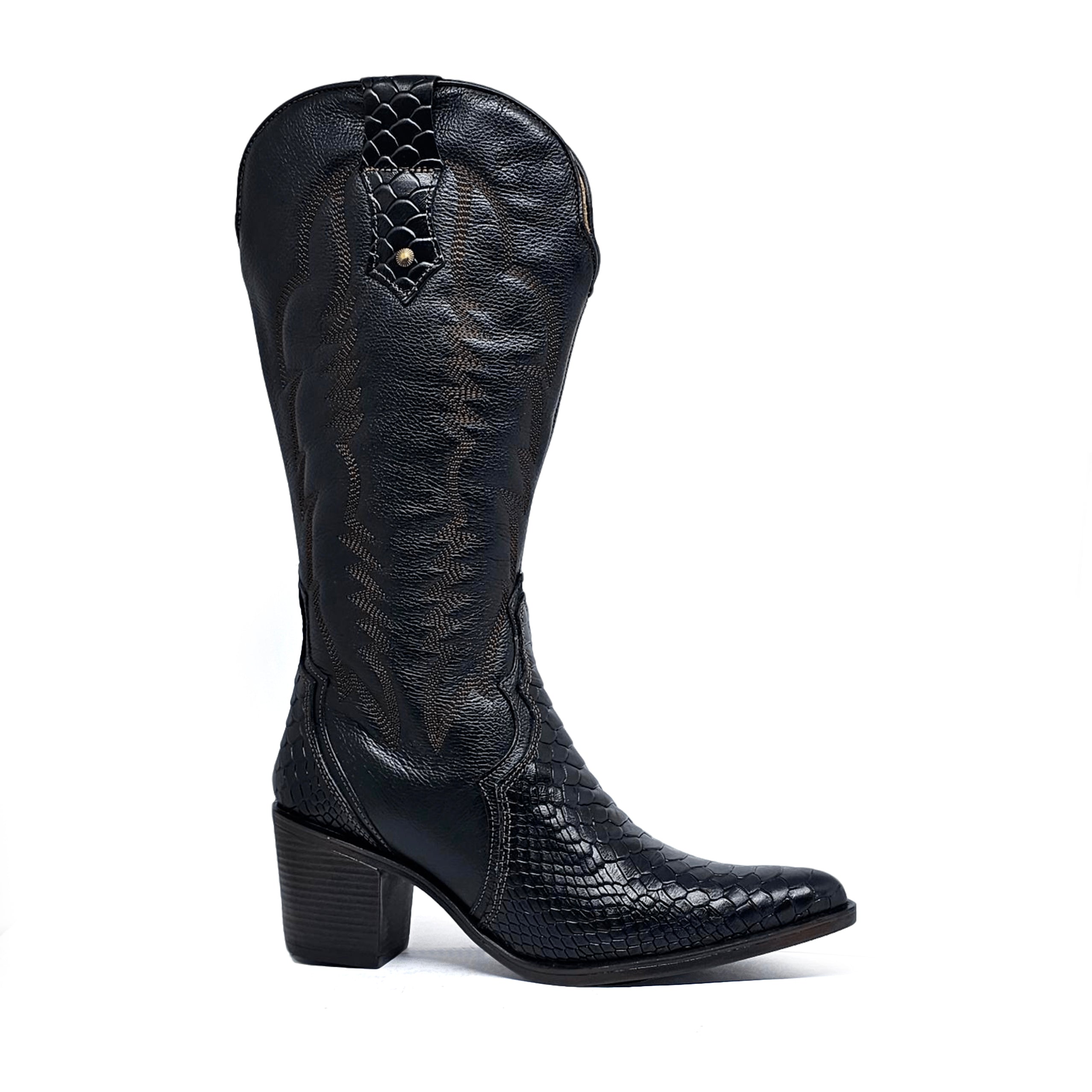 Bota cuero RAGE Anaconda Negro