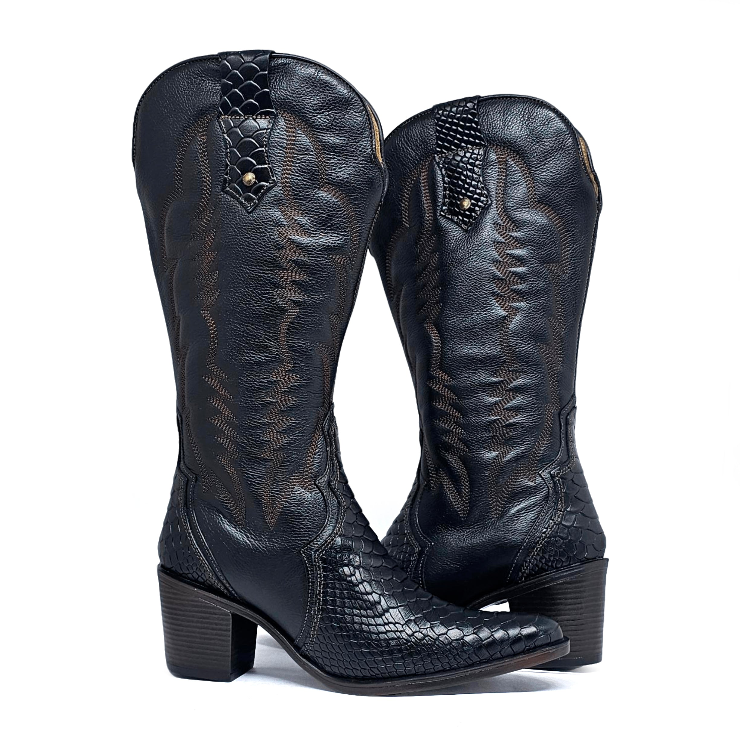 Bota cuero RAGE Anaconda Negro