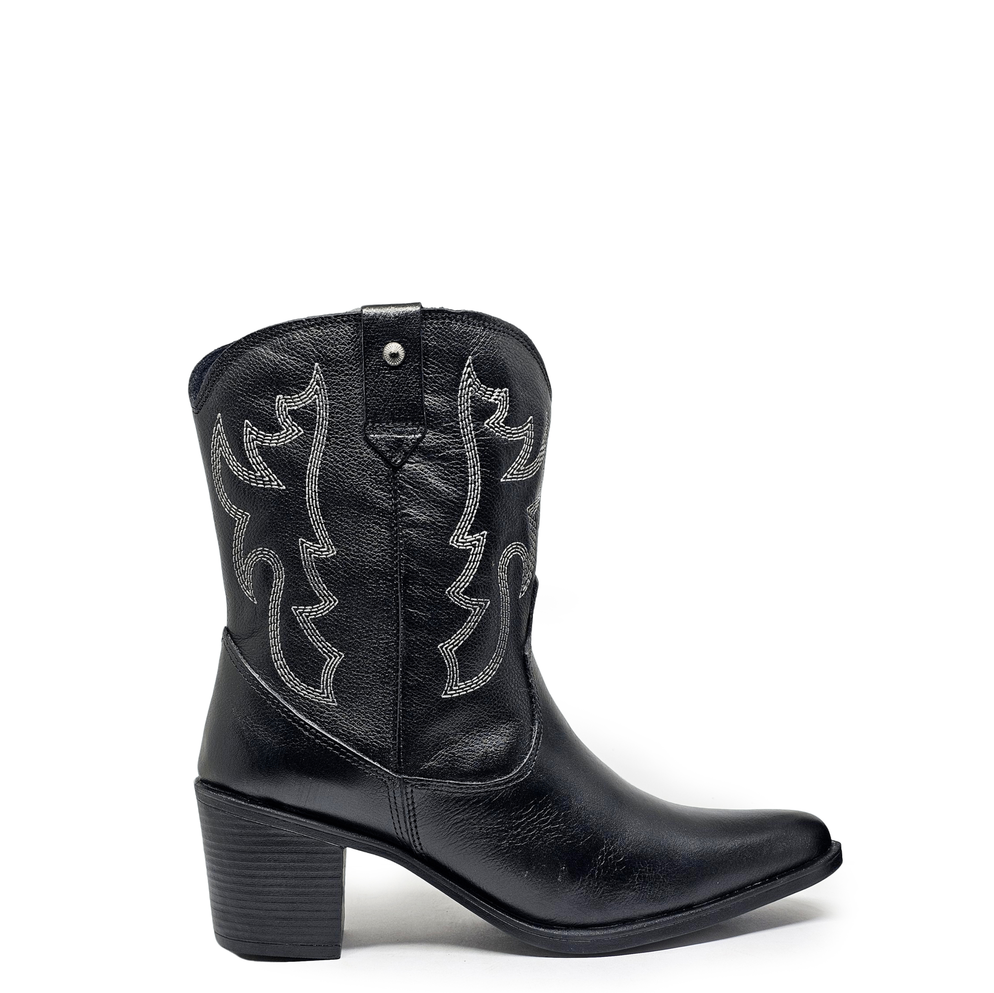 Botín cuero WESTERN Negro