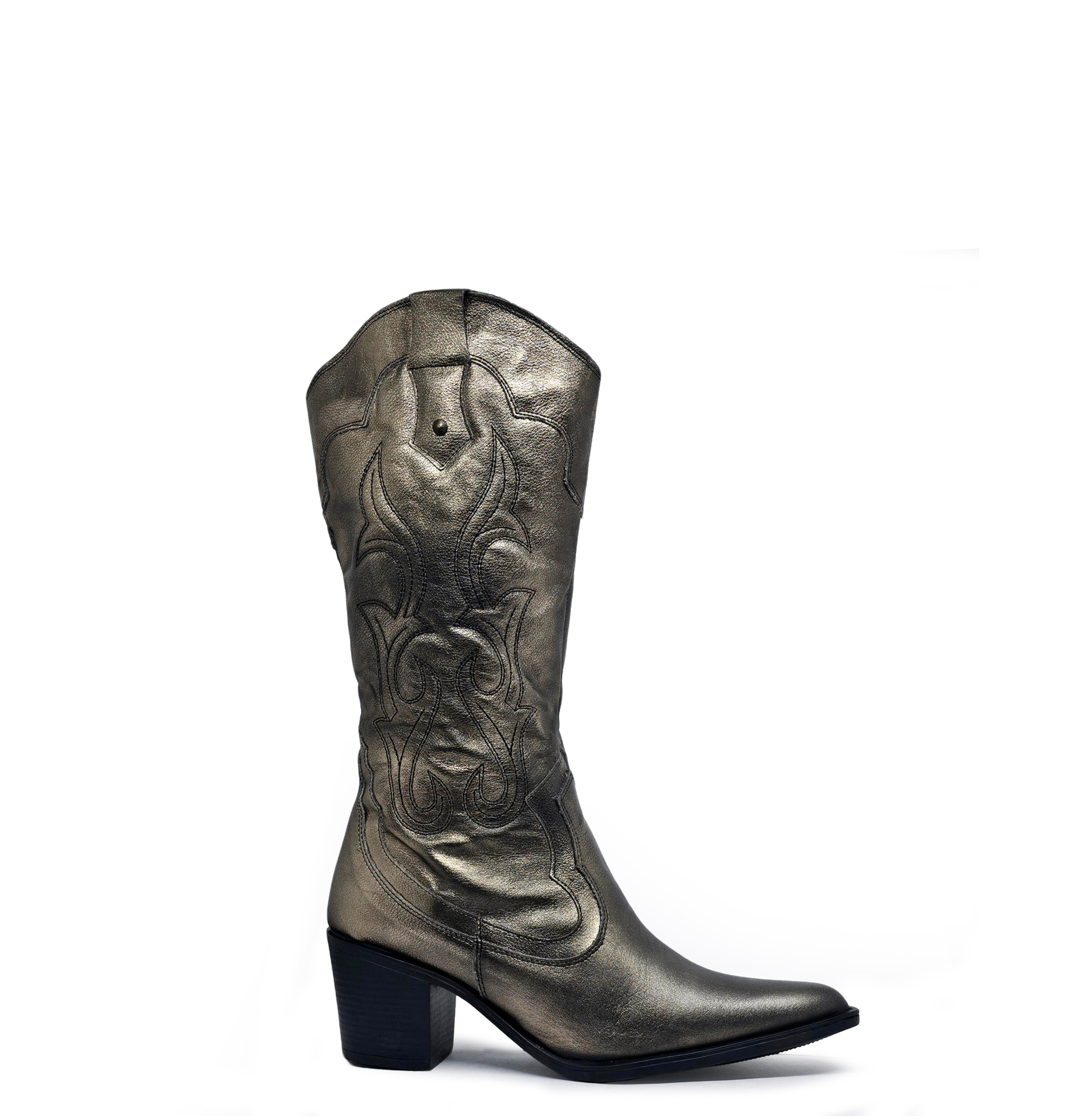 Bota cuero INDÓMITA Plata Envejecida