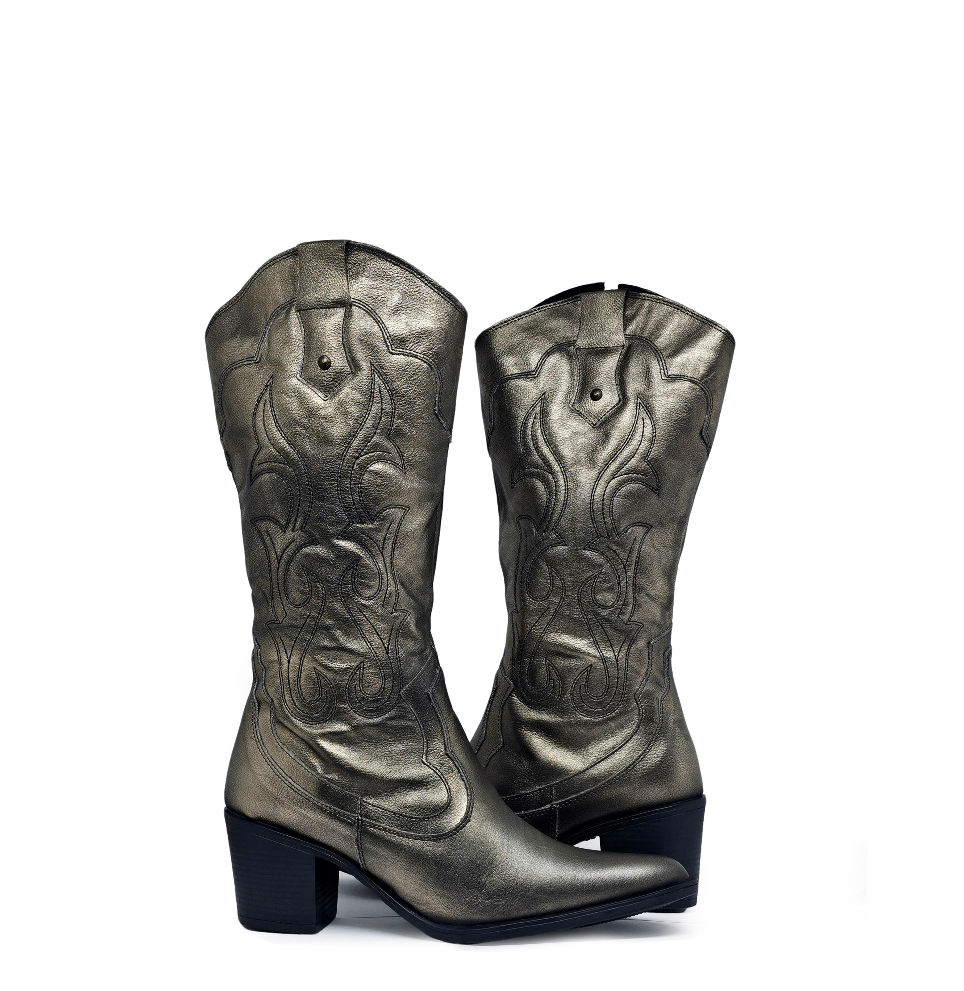 Bota cuero INDÓMITA Plata Envejecida