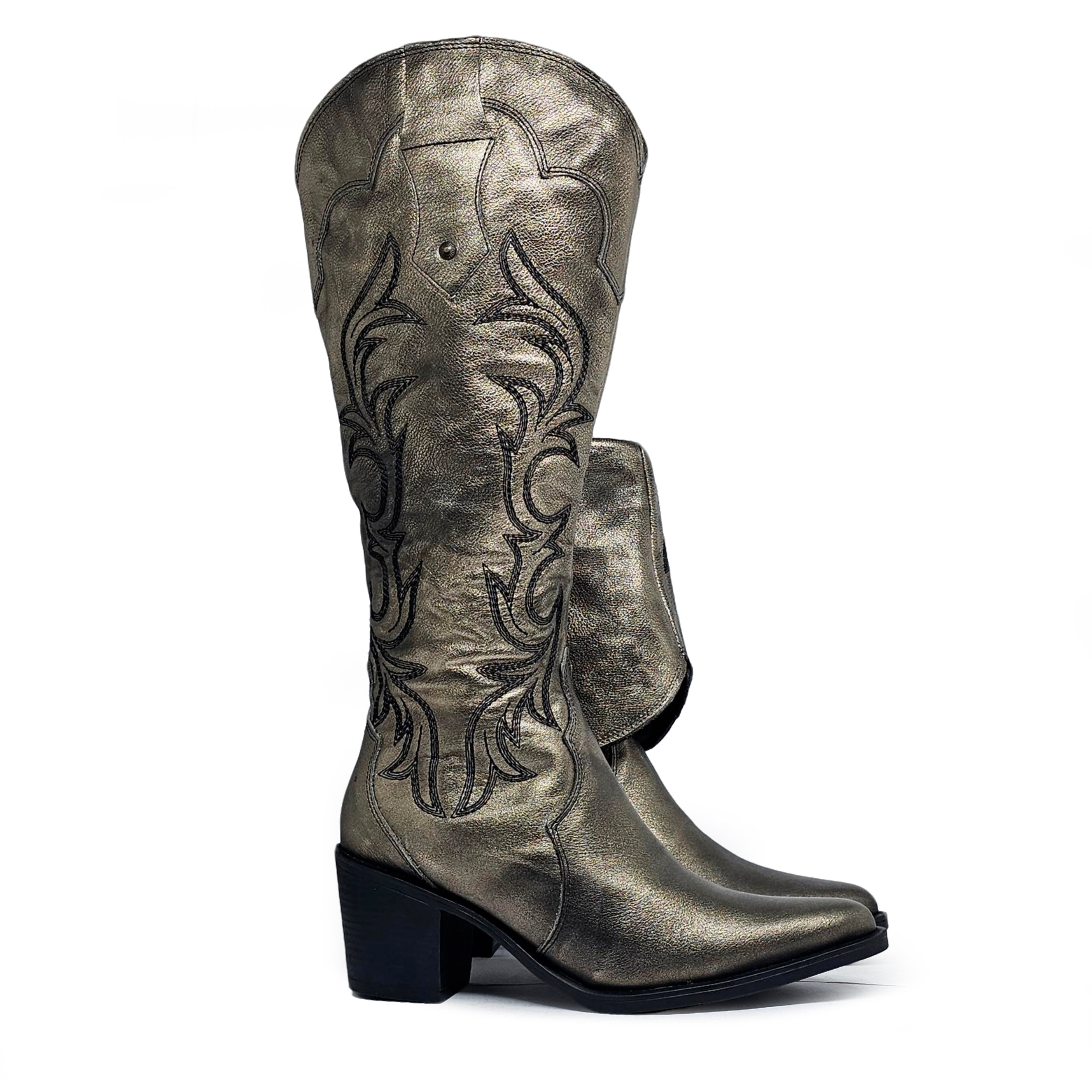 Bota cuero BLAZE Dual-wear Plata Envejecida