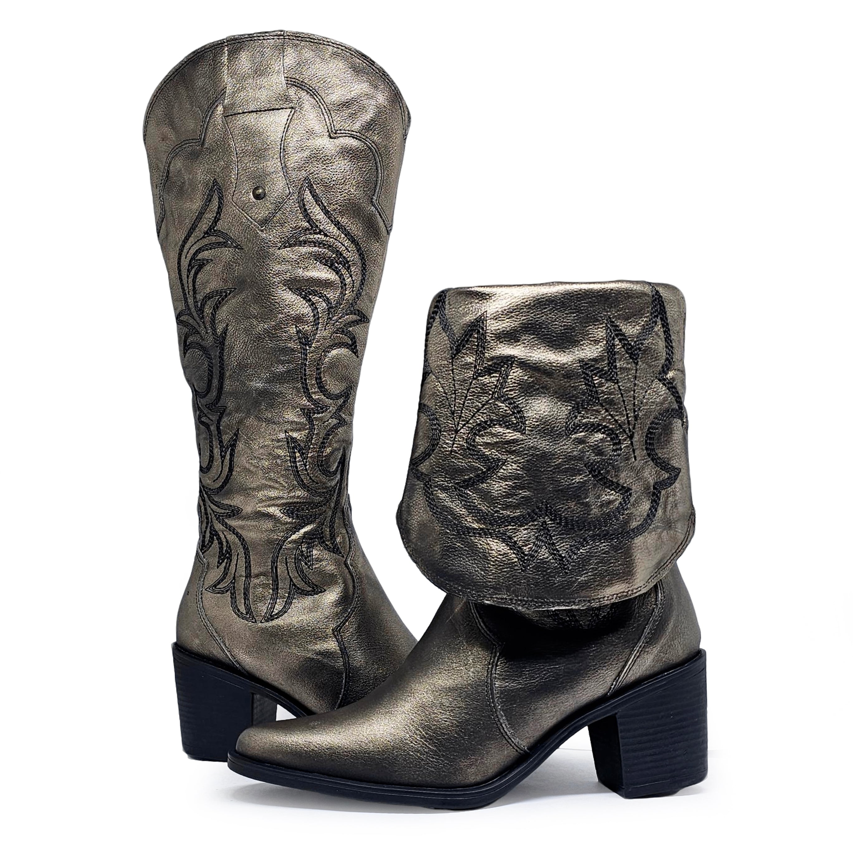 Bota cuero BLAZE Dual-wear Plata Envejecida