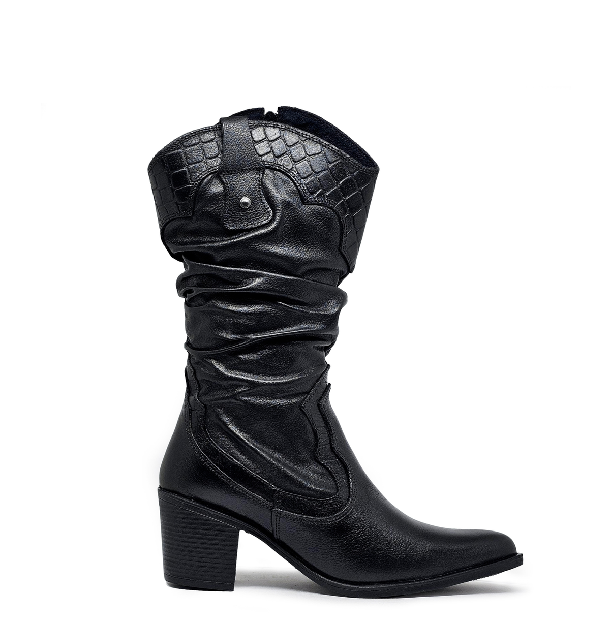 Bota cuero ALONDRA Negro