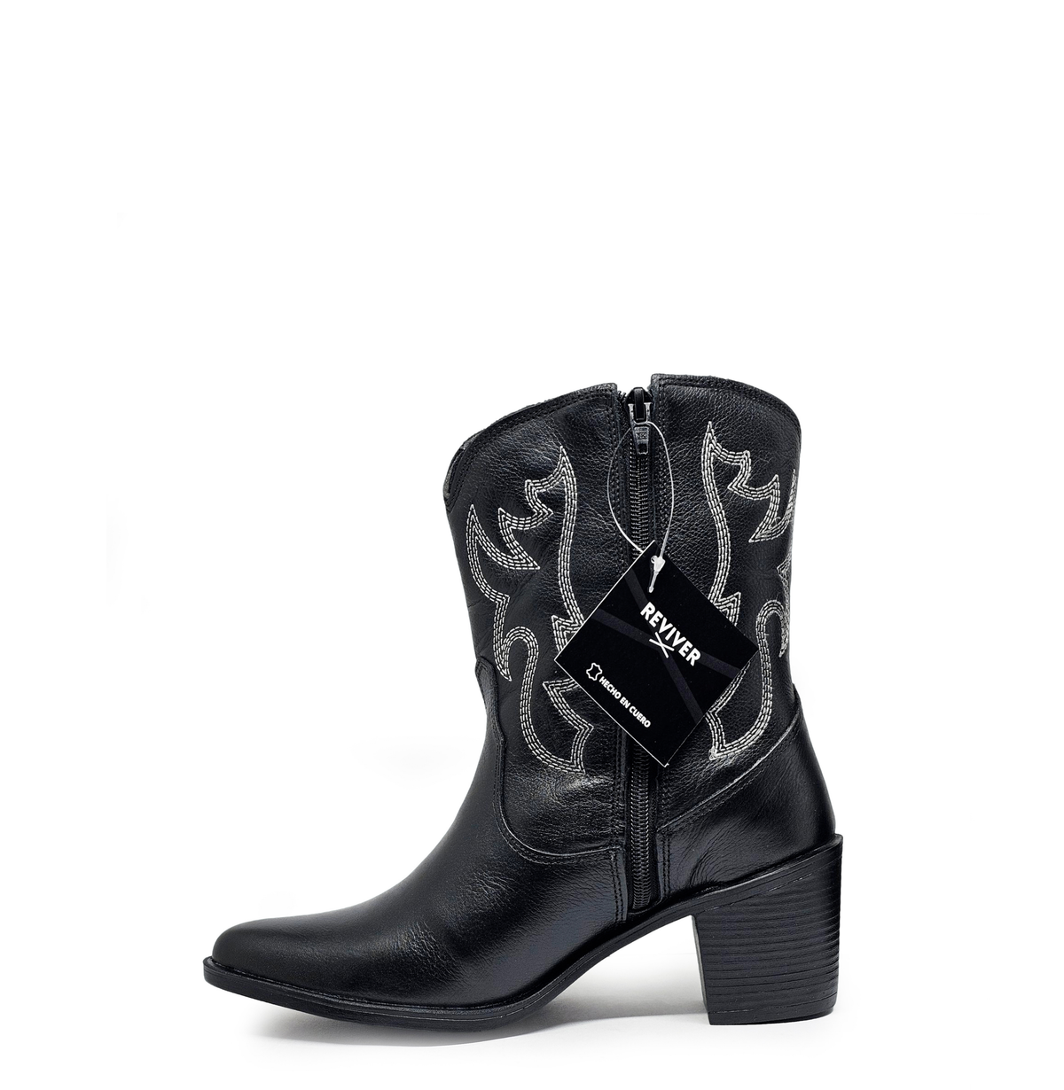 Botín cuero WESTERN Negro