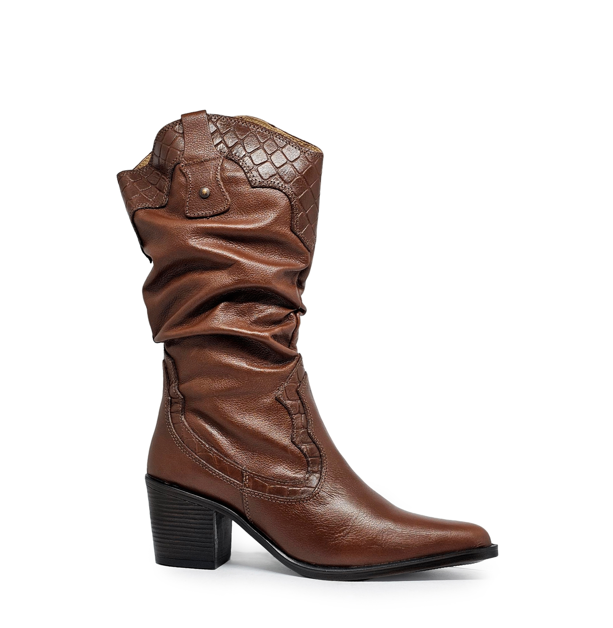 Bota cuero ALONDRA Caoba Burned