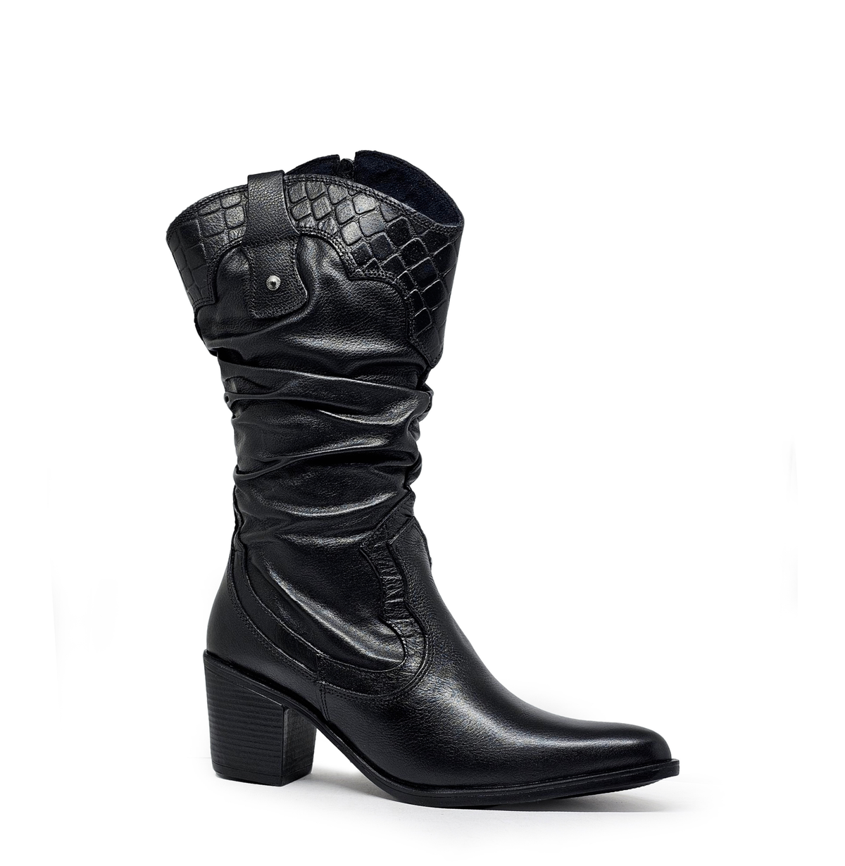 Bota cuero ALONDRA Negro