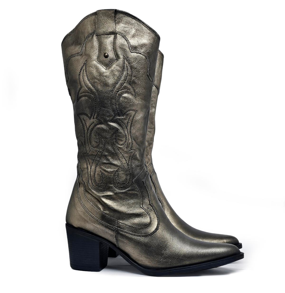 Bota cuero INDÓMITA Plata Envejecida