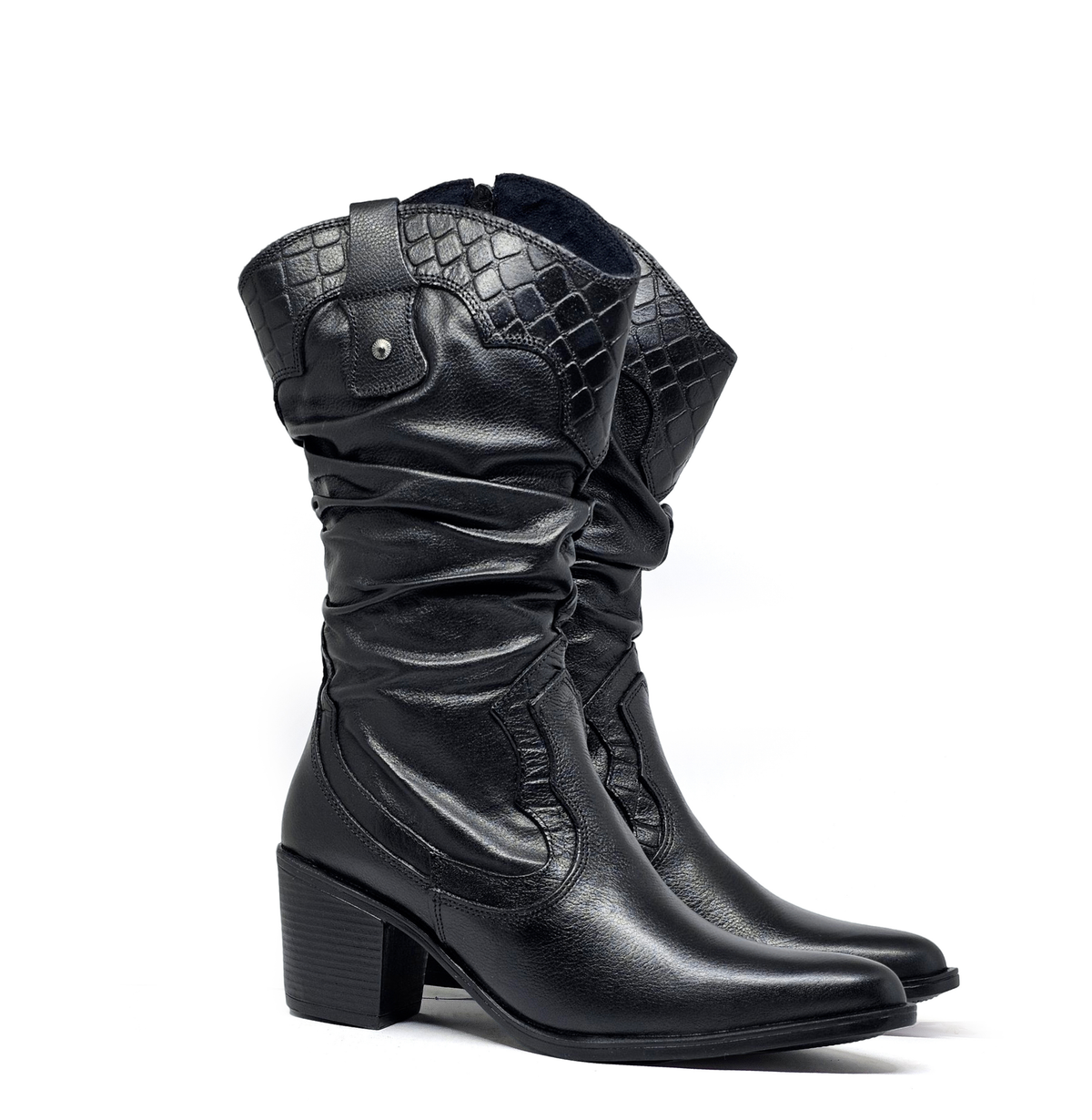 Bota cuero ALONDRA Negro