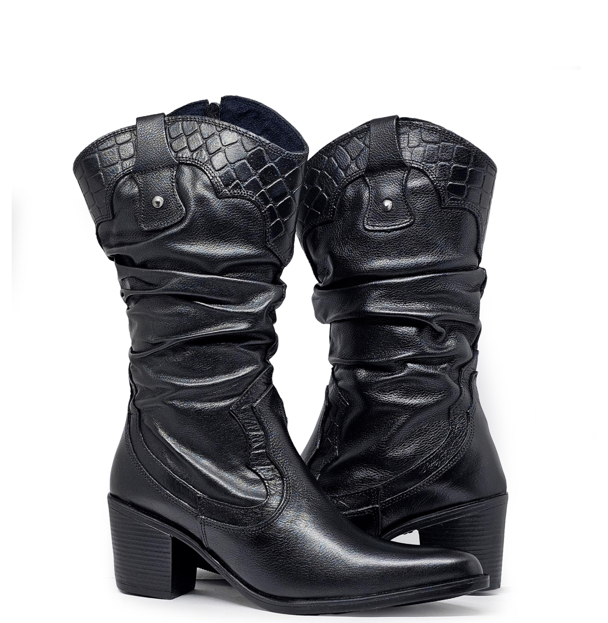 Bota cuero ALONDRA Negro