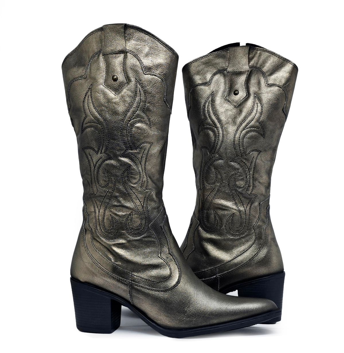 Bota cuero INDÓMITA Plata Envejecida