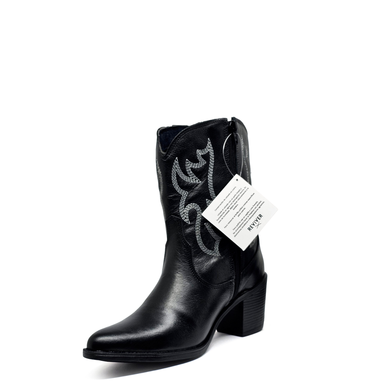Botín cuero WESTERN Negro