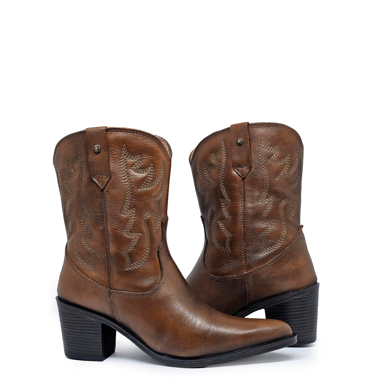 Botín cuero WESTERN Tan