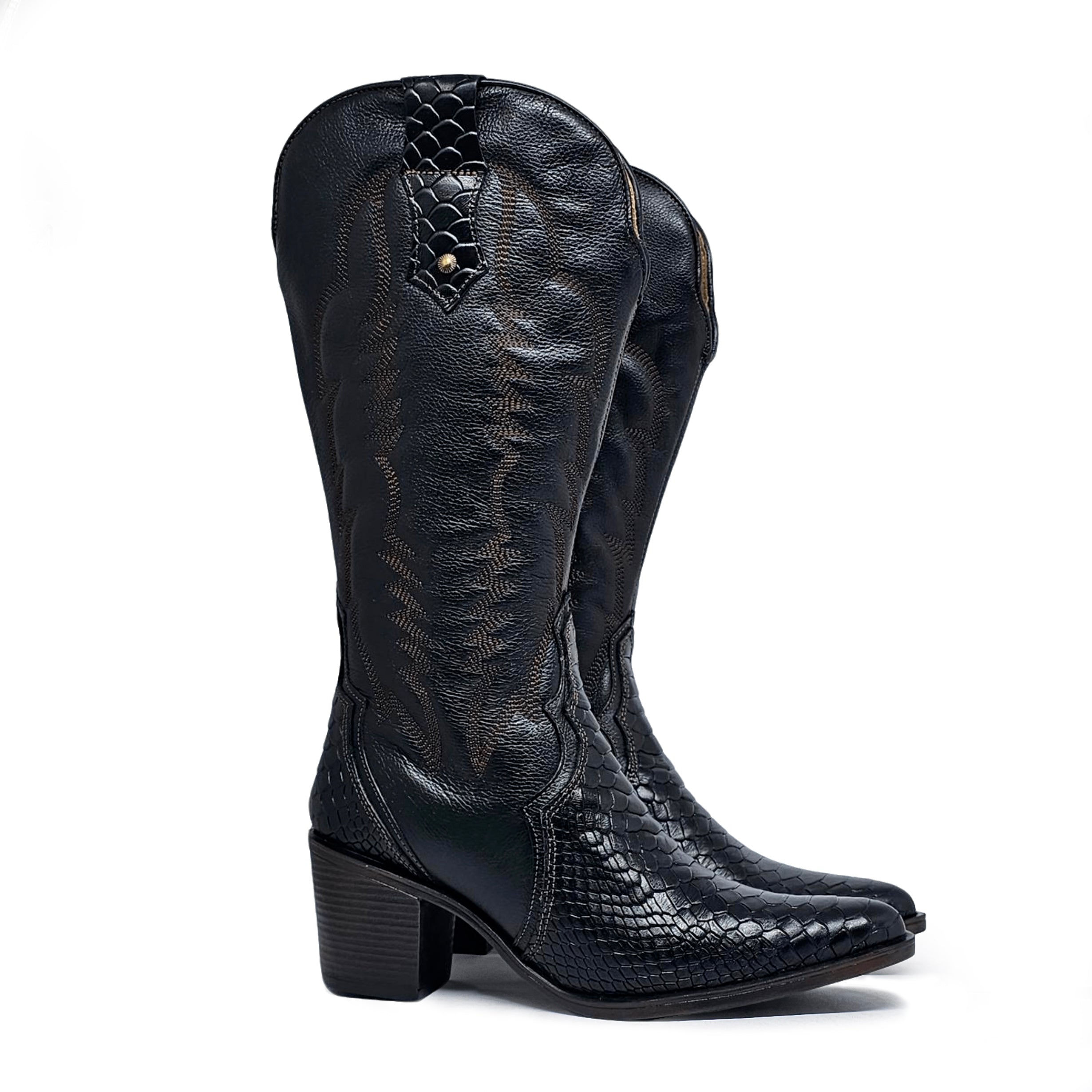 Bota cuero RAGE Anaconda Negro