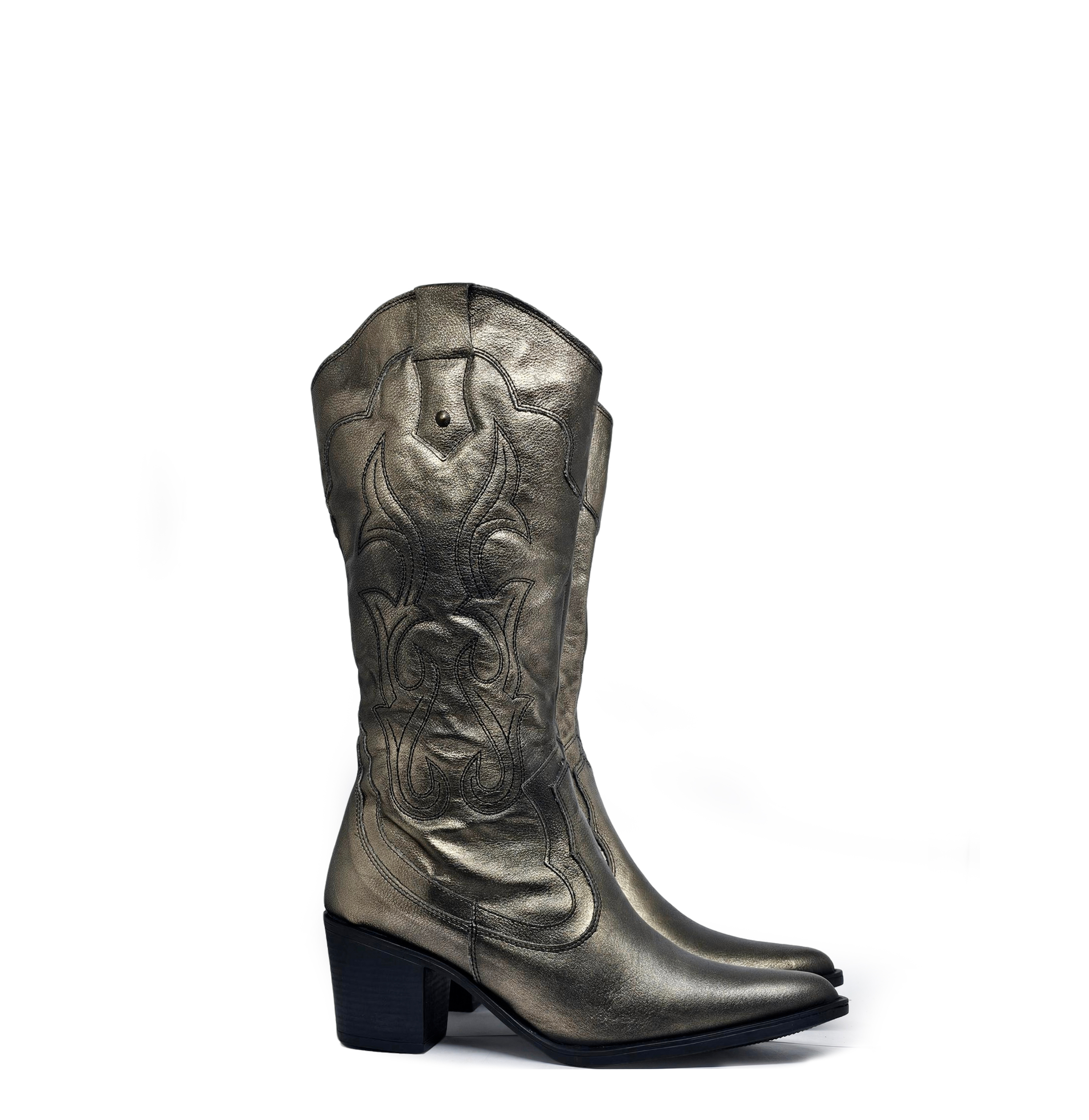 Bota cuero INDÓMITA Plata Envejecida